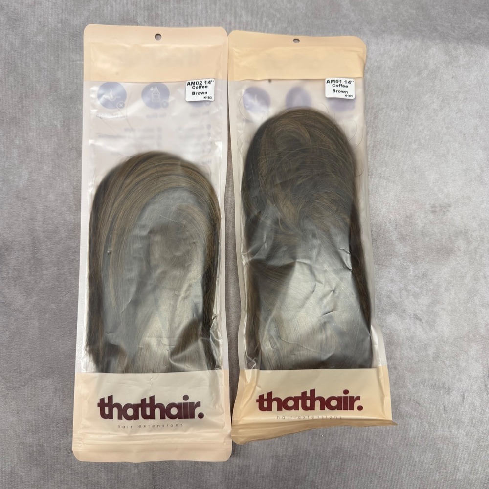 thathair Halo Hair Extensions Women 14" Coffee Brown Invisible Wire Clip In AM01